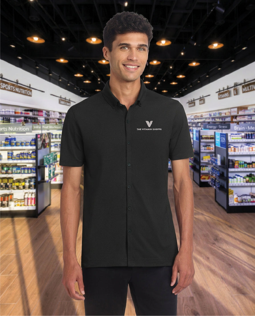 Mercer+Mettle® Stretch Pique Full-Button Polo