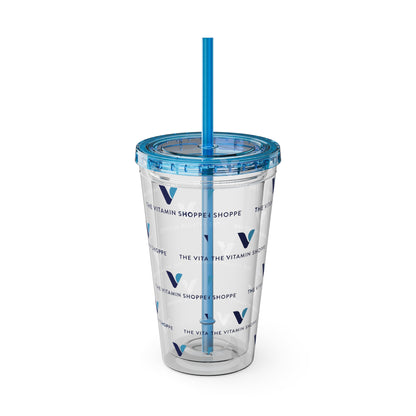 16oz Clear Straw Tumbler - Sunsplash Logo Reusable Cup