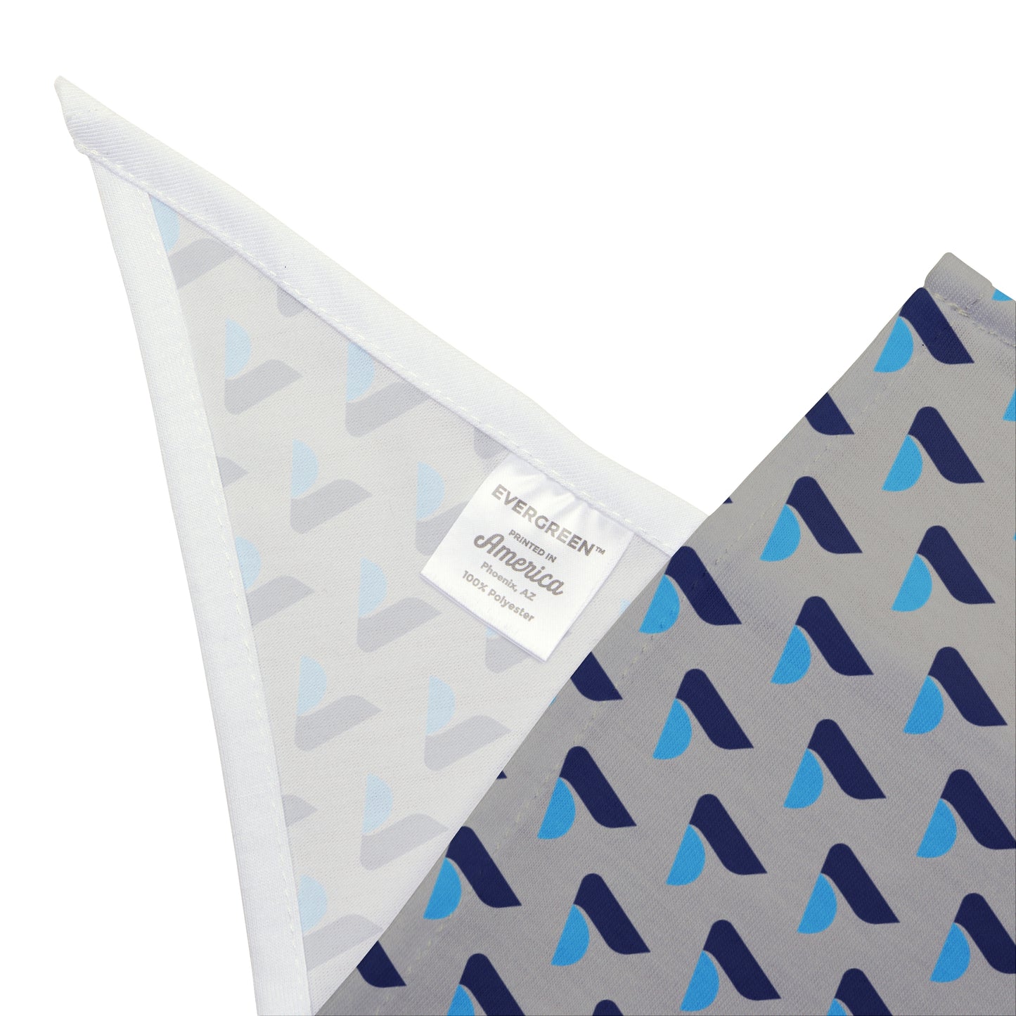 Blue Check V Pattern Pet Bandana — Modern Geometric Dog & Cat Accessory