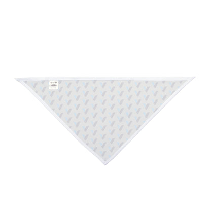 Blue Check V Pattern Pet Bandana — Modern Geometric Dog & Cat Accessory