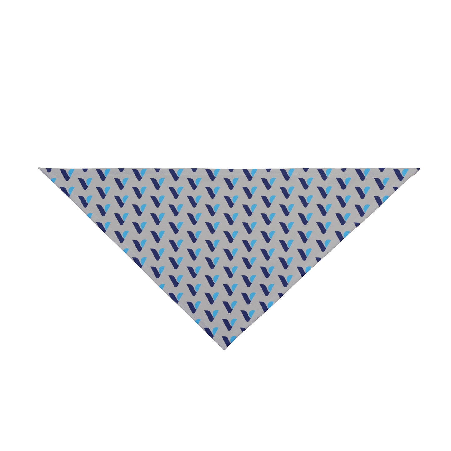 Blue Check V Pattern Pet Bandana — Modern Geometric Dog & Cat Accessory