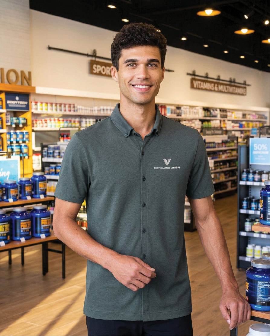 Mercer+Mettle® Stretch Pique Full-Button Polo