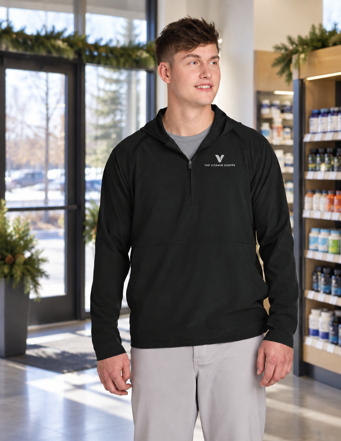 Sport-Tek Repeat 1/2-Zip Long Sleeve Hooded Jacket